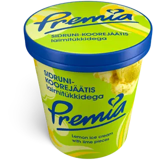 Sidrunimaitseline koorejäätis laimitükkidega, PREMIA, 240 g