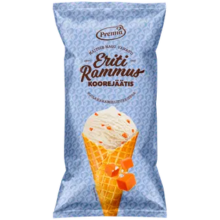 Eriti Rammus Soolakaramellitükkidega koonusjäätis 110g / 200 ml