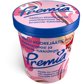 Premia vaarika-brownie koorejäätis, PREMIA, 270 g