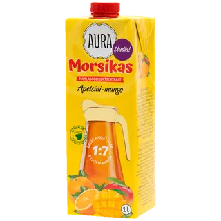 Aura Morsikas apelsin-mango 1L mahlajooogikonsentraat