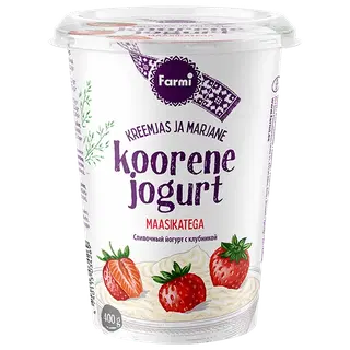 Koorene jogurt maasikatega, FARMI, 400 g