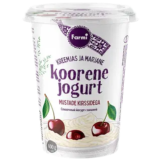Koorene jogurt mustade kirssidega, 400 g