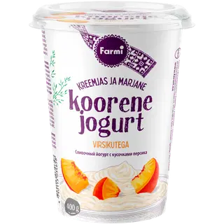 Koorene jogurt FARMI virsikutega, 400g