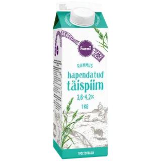 Hapendatud täispiim 3,6-4,2% Farmi 1kg