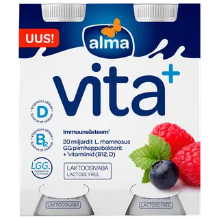 Alma Jogurtijook vaarika-mustika, laktoosivaba 4x100 g