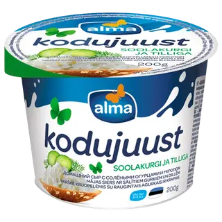 Kodujuust soolakurgi-tilliga Alma 200g