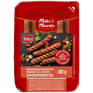 Maks & Moorits Päikesekuiv. toMati ja juustu toorvorstid 400g
