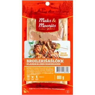 Broilerišašlõkk klassikalises marinaadis, MAKS&MOORITS, 800 g