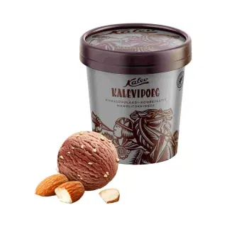 Piimašokolaadi-koorejäätis mandlitükkidega, KALEVIPOEG, 270 g
