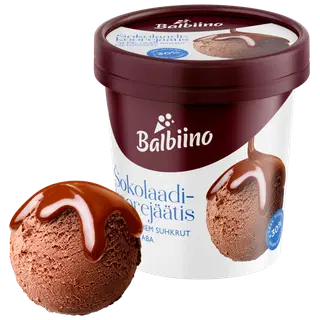 Vähendatud suhkruga laktoosivaba šokolaadi-koorejäätis, BALBIINO, 250 g