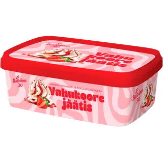 Balbiino vahukoorejäätis maasikatoormoosi ja piimašokolaaditükkidega 1L/500g