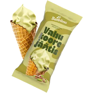 Balbiino Pistaatsia-Vahukoorejäätis Meresoolaga koonuses 85 g