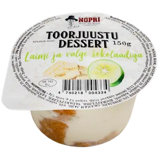 Nopri Toorjuustu dessert laimi ja valge šokolaadiga 150g