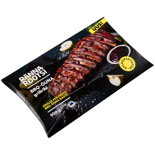 Rannarootsi Bbq-õuna grillribi + bbq-õuna kaste 900g eelküpsetatud