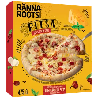 Rannarootsi Juustuäärega pitsa mozzarella ja pepperoniga 475g