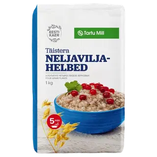 Neljaviljahelbed täistera Tartu Mill 500g