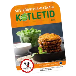 Suvikõrvitsa- bataadikotletid 260 g
