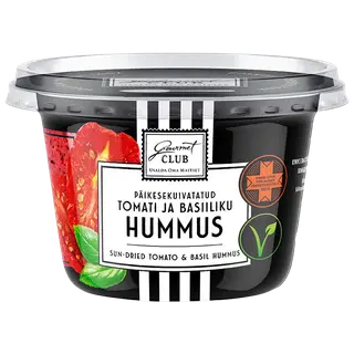 Gourmet Club Päikesekuivatatud tomati ja basiiliku hummus, 200 g