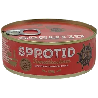 Sprotid tomatikastmes KAPTEN GRANT, 230g