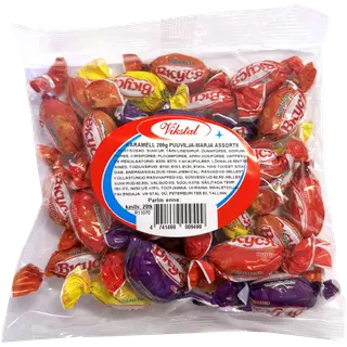 Vikstal karamell puuvilja-marja assortii 200g