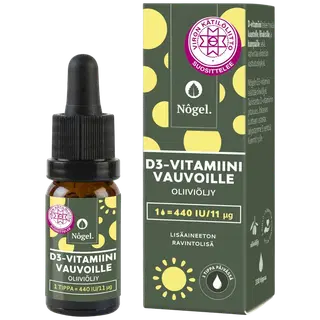 Beebide D-vitamiin oliiviõliga 440 IU, NÔGEL, 10 ml