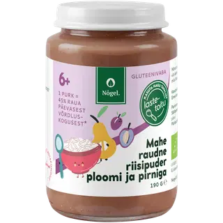 Nogel Mahe raudne riisipuder ploomi ja pirniga 6k, 190 g