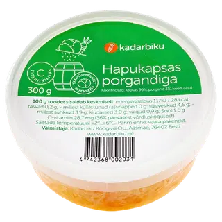 Hapukapsas porgandiga topsis, KADARBIKU KÕÕGIVILI, 300g