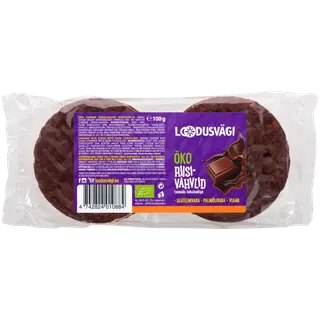 Loodusvägi öko riisivahvel tumeda šokolaadi 100 g, gluteenivaba