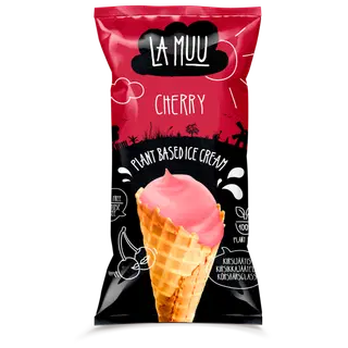 La Muu Kirsi-Koorejäätis vahvlikoonuses 165ml/87 g