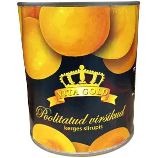 Vita Gold Poolitatud virsikud 820g kerges siirupis
