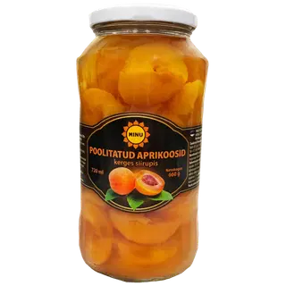 Minu aprikoosid poolitatud siirupis 660gr/330gr