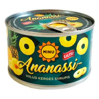 Ananassiviilud kerges siirupis MINU 227g