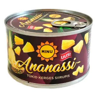 Ananassitükid kerges siirupis MINU 227g