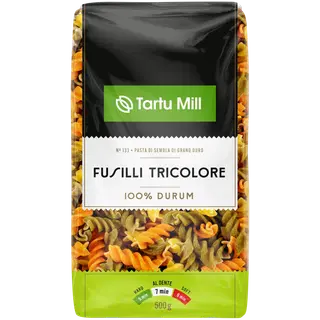 Durum pasta Fusilli Tricolore Tartu Mill 500g