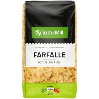 Tartu Mill durum pasta farfalle 500g