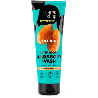 Juuste-ja kehapesu Organic Shop Sport meestele Almond&Protein 200ml