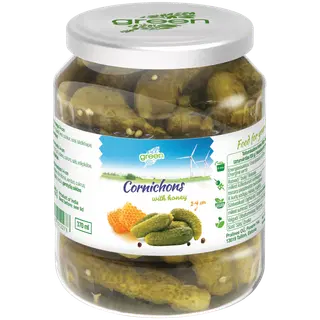 Green kornišonid 1-4 cm meega 370 ml