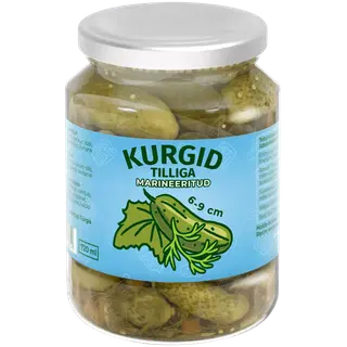 Kurgid 6-9 cm marineeritud tilliga 720 ml