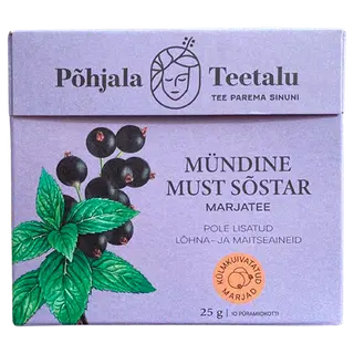 Marjatee Mündine Mustsõstar püramiid kotis 10pk, PÕHJALA TEETALU, 25 g