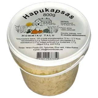 Hapukapsas 800g Hommiku Talu