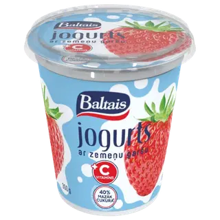 Baltais maasika jogurt, 300 g