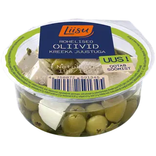 Liisu rohelised oliivid Kreeka juustuga, 190g