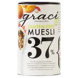 Graci müsli, 37% kuivatatud puuviljade ja seemnetega, rikastatud e-vitamiini ja mineraalidega, glute 400g