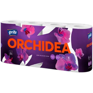 Tualettpaber Orchidea Gold, 3-kihiline, GRITE, 8 rl