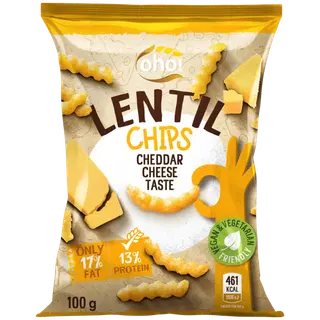 Oho! läätsekrõpsud Cheddar juustuga 100 g