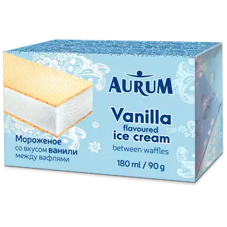 Aurum Vanillijäätis Vahvlitega 180 ml