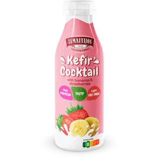 Žemaitijos Keefiri kokteil banaani-maasika 0,4% 450g