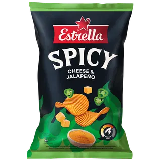 Kartulikrõpsud Spicy juustu- Jalopeño maitselised, ESTRELLA, 115 g