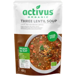 Kolme läätse supp Activus öko 400g
