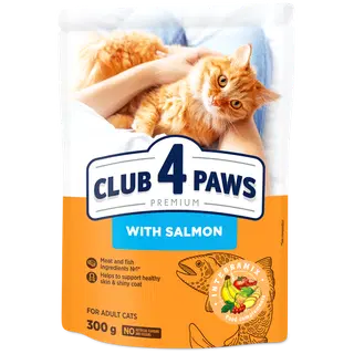 Club4Paws Premium Kuivtoit täiskasv. kassile lõhega 0.3 kg
